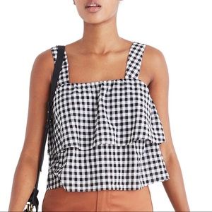 Madewell gingham tiered tank